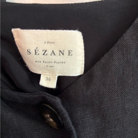 Sezane Gabby Black Button-Down Dress Size 36 - Picture 3 of 3